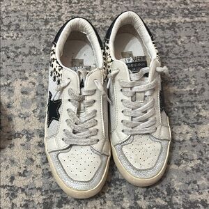 Golden Goose White and Black Sneakers